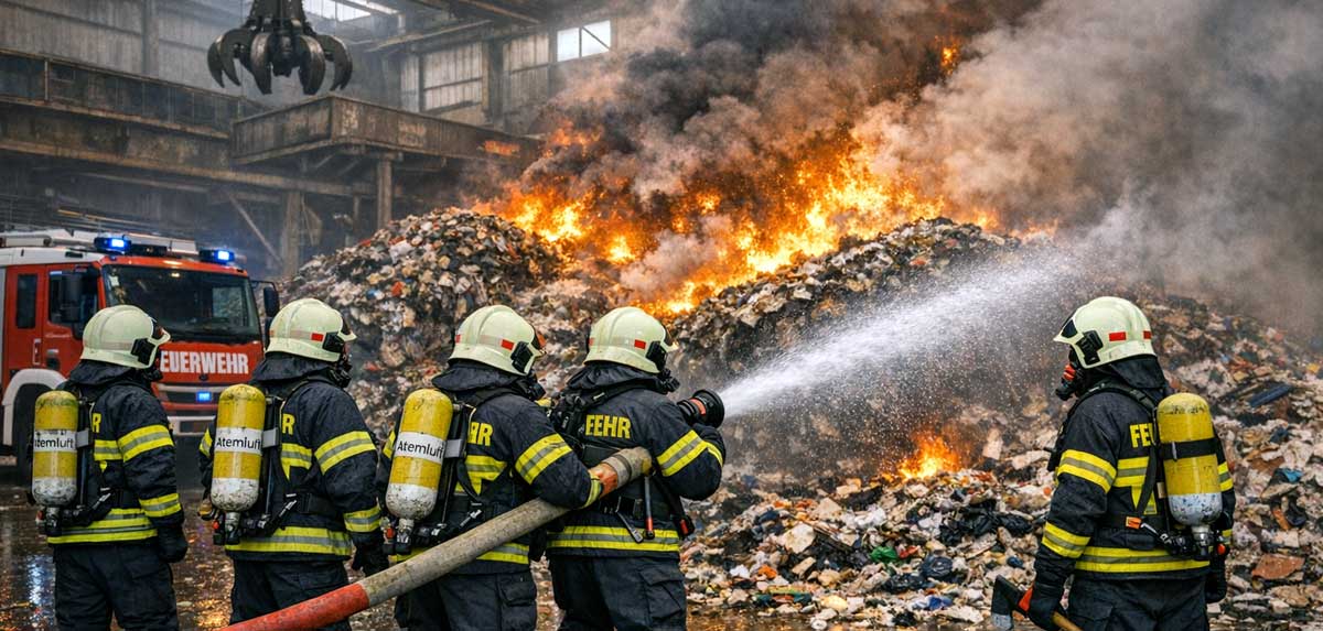Falsch entsorgte Akkus als Brandgefahr